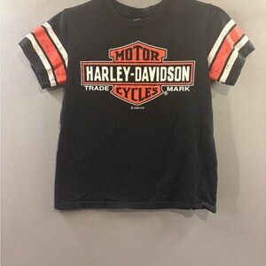 Harley-Davidson Kids Black T-Shirt youth size 8/10 biker motorcycle
